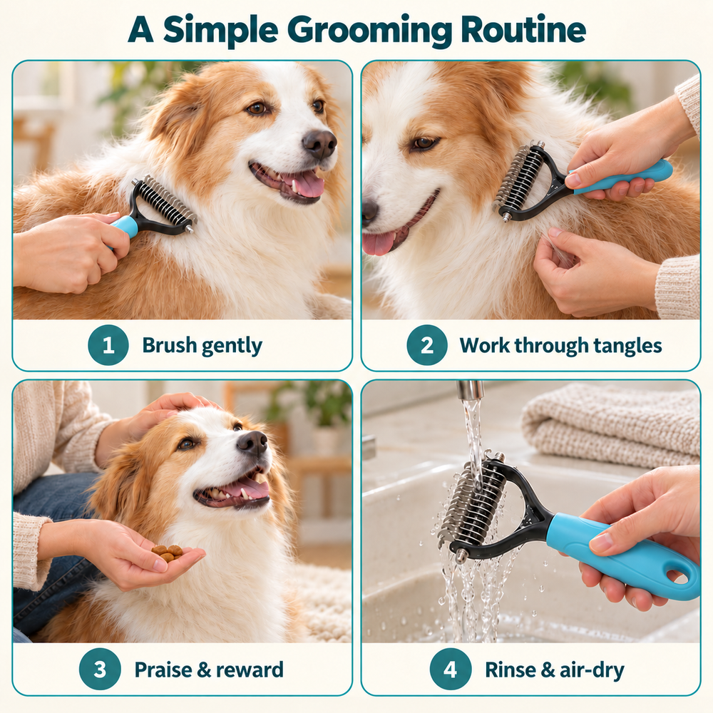 2-in-1 Deshedding & Dematting Comb